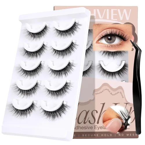Miniatura 18 de Lashview Ellipse Extensiones de pestañas planas de 0.15 mm, rizo C de 0.31-0.59 pulgadas, negro visón, pestañas individuales, súper mate