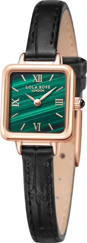 Lola Rose Dainty Women's Wrist Watch Green Malachite Dial, Wrapped by Stylish Gift Box, Elegant Present for Ladies and Loved Ones