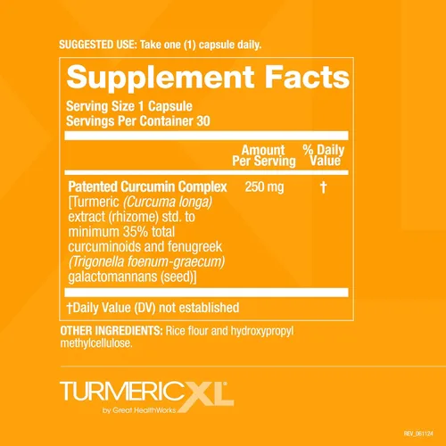 Miniatura 5 de OmegaXL TurmericXL Suplemento natural de apoyo articular de 250 mg de extracto de cúrcuma que ofrece 45 veces más curcumina - Alta absorción, sin