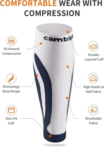 Miniatura 5 de CAMBIVO 3 pares de mangas de compresión de pantorrilla para hombres y mujeres, tratamiento de venas varicosas para aliviar el dolor de piernas