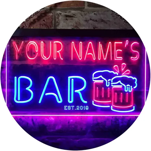 Miniatura 12 de ADVPRO Letrero de neón LED personalizado con texto en inglés «Your Name Est Year» (12 x 8.5 pulgadas) st4s32-w1-tm-b