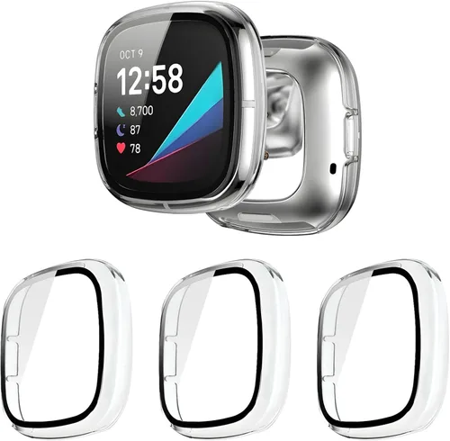 Miniatura 16 de Paquete de 6 fundas protectoras de pantalla para Fitbit Sense 2 / Versa 4 [cobertura completa], parachoques de policarbonato duro, accesorios