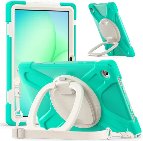 Miniatura 93 de 360 Rotation Case for Galaxy Tab ActivePro/Tab Active4 Pro/Active 5 Pro 10.1" Sturdy Cover Rotate Ring Stand Shoulder Carrying Strap Hand Strap