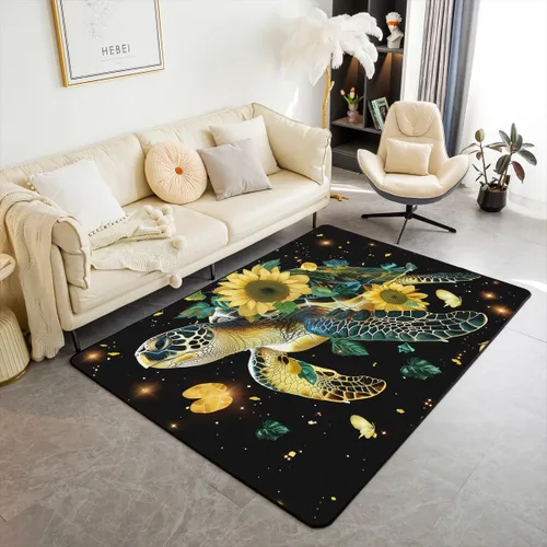 Miniatura 30 de Erosebridal Cowboys - Alfombra antideslizante de 3 x 5 pies, alfombra de caballos occidentales, tapete decorativo para interiores, montañas