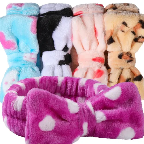 Miniatura 8 de Teenitor 5 diademas de maquillaje con lazo extraíble, diadema de spa para lavar la cara para adolescentes y mujeres, cesta de regalo
