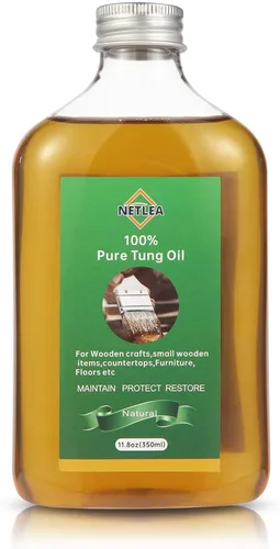Aceite de tung para carpintería pequeño, aceite de tung puro de 11.8 onzas para manualidades de madera, perfecto para joyeros, modelos, proyectos de