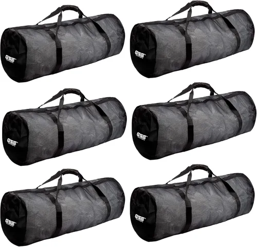 Miniatura 17 de Bolsa de lona deportiva de malla grande de alta resistencia, color gris, bolsa seca, equipo de buceo, bolsa de buceo con cremallera. Ideal