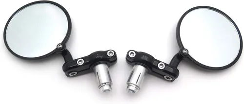 Miniatura 7 de SMT-Espejo redondo de aluminio negro con extremo de barra de 7/8 pulgadas, compatible con Cafe Racer Clubman CB XS KZ GS [B00RW3E16M]