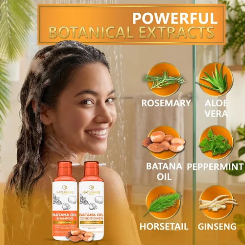 Miniatura 5 de Batana - Juego de champú y acondicionador de aceite, fórmula voluminizadora sin sulfato para cabello fino, calidad de salón grueso, mezcla sin