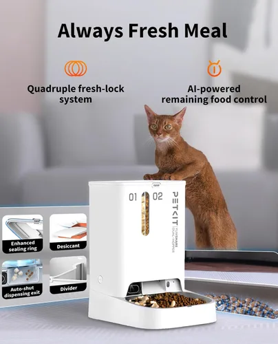 Miniatura 7 de PETKIT - Alimentador automático para gatos y perros con cámara, captura de movimiento impulsada por IA, video HD 1080P con visión nocturna, WiFi