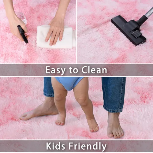 Miniatura 96 de Dssimo - Alfombra superesponjosa para la habitación, alfombra de área moderna, pequeña, suave y acogedora de felpa para niños, niñas y adolescentes
