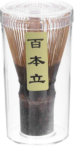 Miniatura 7 de HARFINGTON Batidor de té verde matcha de 80 puntas, batidor japonés de bambú Chasen, herramienta de cepillo de polvo matcha, cuchara tradicional