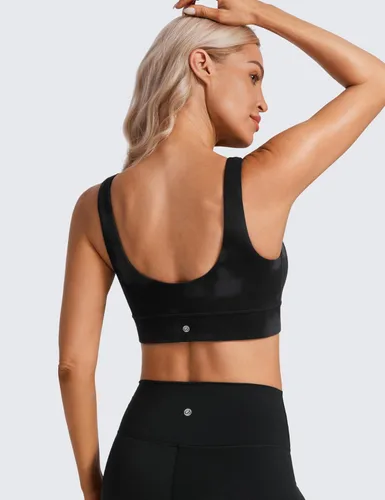 Miniatura 39 de CRZ YOGA Butterluxe - Brasier deportivo con espalda en U para mujer, cuello redondo, acolchado, de bajo impacto, para yoga, entrenamiento