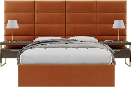 Miniatura 85 de Vänt - Paneles tapizados de cabecera para montar en la pared, diseño Isabelle, 60 x 23 pulgadas, configuración de 4 paneles individuales, Cuero