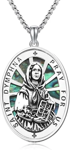 Miniatura 191 de Collar de plata de ley 925 con medalla de San Patrón, colgante de protección católica, amuleto, joyería religiosa para hombres y mujeres