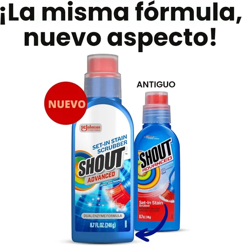 Miniatura 2 de Shout Gel removedor de manchas avanzado para ropa sucia, gel ultra concentrado con cepillo limpiador integrado para manchas profundas, 8.7 onzas