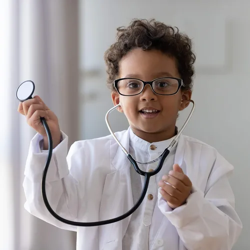 Miniatura 3 de Skeleteen Doctor's - Estetoscopio de juguete para niños, juego de médico o enfermera, accesorios de disfraz y juguetes de utilería para niños, 1