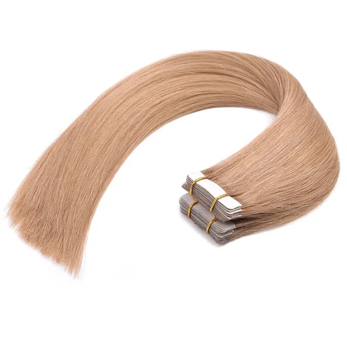Miniatura 2 de Extensiones de cabello humano Remy con cinta adhesiva sin costuras (16 pulgadas, 10 unidades, rubio ceniza)
