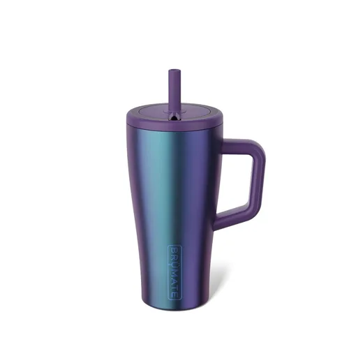 Miniatura 58 de BrüMate Era Vaso térmico con asa y pajilla, 40 onzas, 100% a prueba de fugas, con tapa, hecho de acero inoxidable, base apta para portavasos, moca
