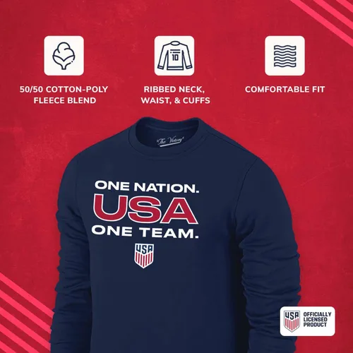 Miniatura 4 de The Victory Officially Licensed Unisex Adult USA National Soccer Team One Nation One Team Slogan Crewneck Sweatshirt