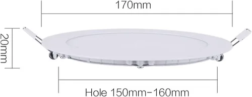Miniatura 4 de Panel de techo empotrable redondo ultrafino de 12 W y 6 pulgadas con controlador, 1,000 lm, equivalente a 80 W, luz diurna de 5000 K, hogar