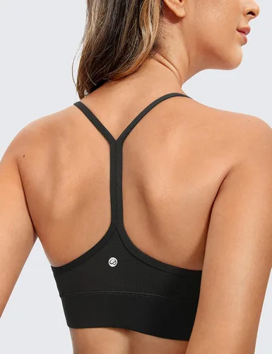 Miniatura 3 de CRZ YOGA Butterluxe - Brasier deportivo con espalda en Y para mujer, tirantes delgados, sin varillas, cuello redondo, atlético, acolchado, para yoga