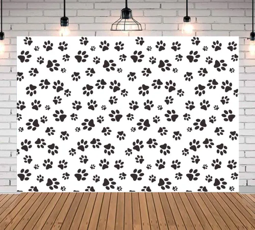 Miniatura 3 de Dibujos animados con temática de pata de cachorro, fondo de fotografía para niños, niños, fiesta de cumpleaños, fondo de foto, baby shower