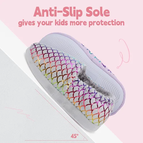 Miniatura 4 de Pantuflas de princesa sirena para niñas, antideslizantes, cómodas, de espuma viscoelástica, para el dormitorio, interiores y exteriores