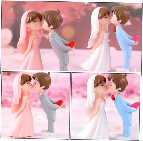 Miniatura 5 de ARTIBETTER 10 pares de adornos de boda para parejas, adornos para parejas y para la señora para tartas de boda, decoración de estatua de pareja