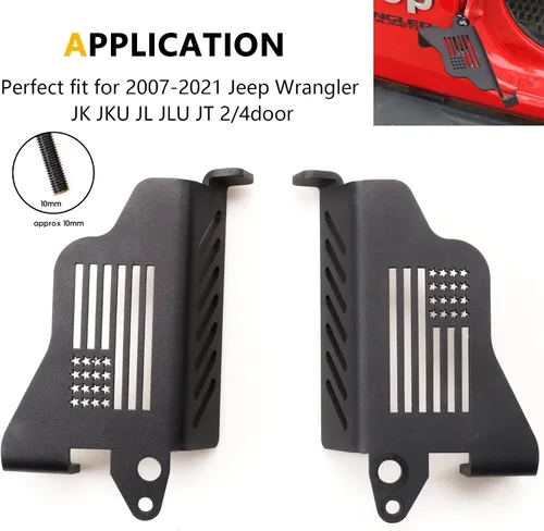 Miniatura 5 de Estriberas para puertas desactivadas para Jeep Wrangler, bisagra de puerta, clavija de pie delantera para Jeep Wrangler JK JKU JL JLU 4XE Gladiator