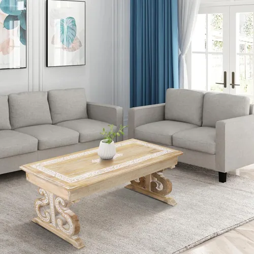 Miniatura 10 de Lightnpro - Mesa de centro de madera hecha a mano – Mesa central rectangular plegable premontada para sala de estar con revistas y almacenamiento