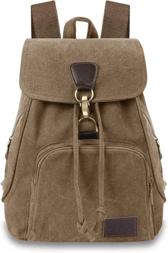 Miniatura 2 de Mochilas de lona a la moda, bolso casual para compras al aire libre, mochila deportiva, senderismo, viajes, bolsa multiusos, Café, Mochilas