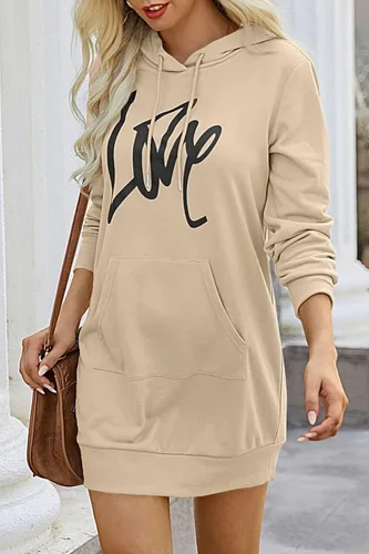 Miniatura 5 de PRETTYGARDEN Sudadera con capucha para mujer, de otoño, a la moda, con cordón, ligera, manga larga, sin botones, vestido con capucha