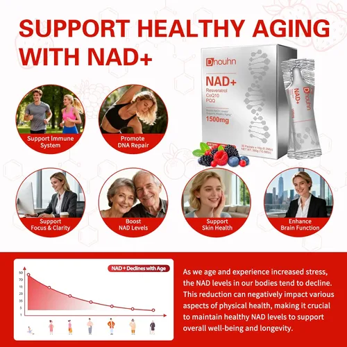 Miniatura 4 de Suplemento líquido NAD de 1500 mg, ribósido de nicotinamida y resveratrol con PQQ, suplemento NAD para mujeres y hombres, aumenta la energía