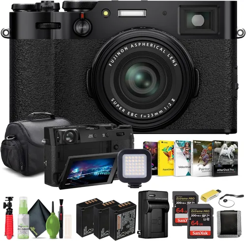 Miniatura 4 de FUJIFILM Cámara digital X100VI (negro) (16821913) + tarjeta de 64 GB + lector de tarjetas + batería NP-W126 + cargador + software de foto Corel +