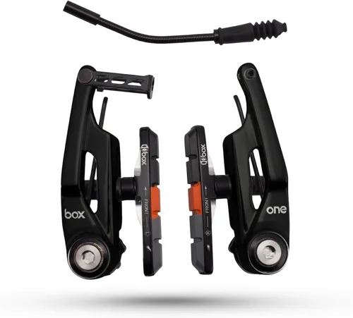 Box Frenos en V BMX de gran tamaño de 85 o 4.252 in con pivotes de rodamiento sellados, fideos de cable flexible, brazos forjados en frío y perno de