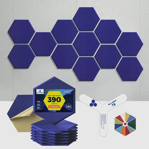 Miniatura 25 de Paneles acústicos autoadhesivos [390 lbs/yd³ de densidad ultra alta], panel de absorción de sonido de segunda generación, panel de sonido de nivel