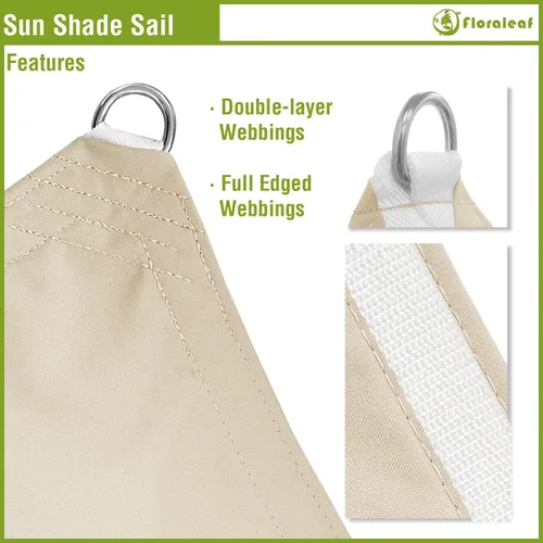 Miniatura 2 de Toldo parasol de 8 x 12 pies rectangular, toldo impermeable para exteriores con bloqueo UV para patio, césped, jardín, patio trasero, beige