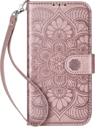 Miniatura 13 de Funda tipo cartera para iPhone 13, [Bloqueo RFID] con 3 ranuras para tarjetas con ranura para tarjeta de crédito, cubierta protectora magnética