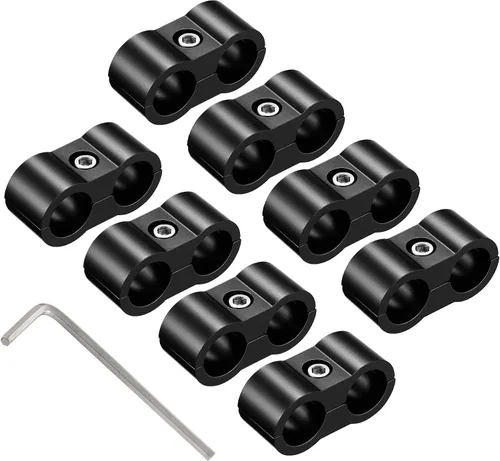 Miniatura 11 de EVIL ENERGY 4AN Abrazadera Separadora de Manguera, Abrazadera de Montaje de Línea de Combustible AN4 de Aluminio Negro 4PCS