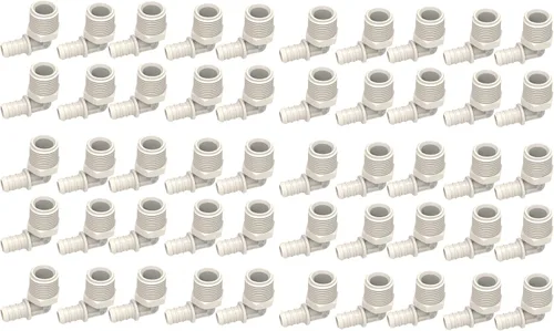 Miniatura 29 de SEAFLO Acoplamiento de tubería PEX de plástico de 90 grados 1/2" Barb x 1/2" adaptador de codo de ajuste de púas compatible con tubo PEX o PE-RT
