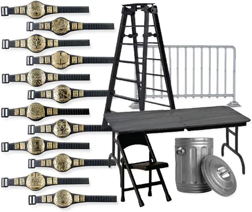Miniatura 2 de Juego de 12 cinturones de figuras de campeonato y 5 accesorios para figuras de acción de lucha libre