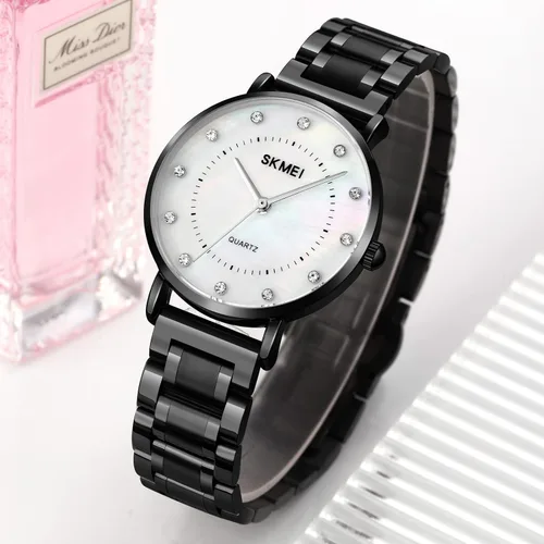 Miniatura 4 de SKMEI Women Watches Diamond Big Face Thin Slim Stainless Luxury Fashion Analog Quartz Waterproof Dress Casual Simple Ladies Female Rose Gold