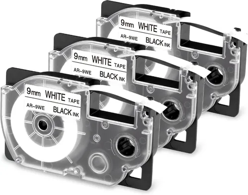 Miniatura 9 de XR-9X4 Reemplazo para Casio Label It Tape Clear 0.354 in 3/8 pulgadas XR-9X2S XR-9X Tinta negra en cinta transparente para etiquetadora Casio EZ