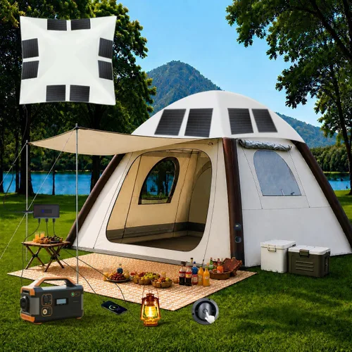 Automatic Inflatable Tent with Air Pump, Family Tents for Camping, Windproof Waterproof 3 Person Tent, Easy Set Up in 2-3 Min, Camping Essentials