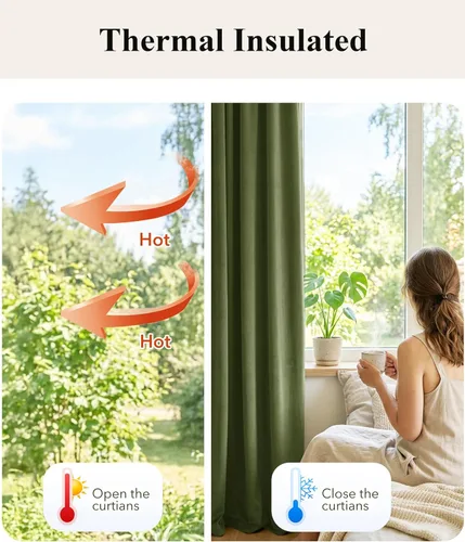 Miniatura 194 de StangH Cortinas de Terciopelo Verde Esmeralda de 96 Pulgadas - Cortinas Opacas de Terciopelo de Lujo Súper Suaves, Elegante Cobertura de Ventana