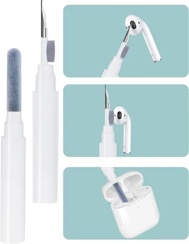 Miniatura 4 de [Paquete de 2] Funda de fruta para AirPods 2, lindo animal, bolígrafo de limpieza de silicona de dibujos animados 3D, juego de accesorios