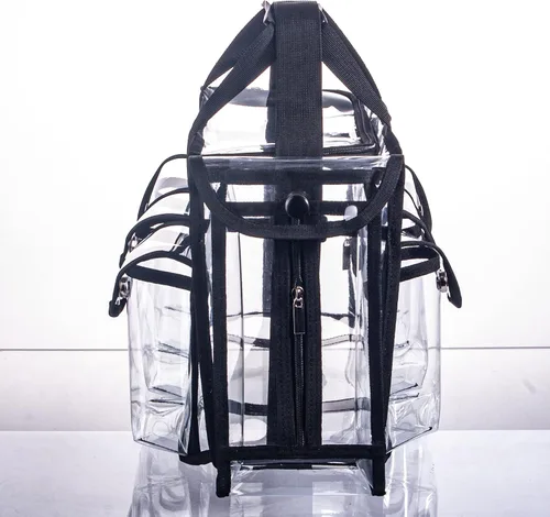 Miniatura 4 de Bolsa de maquillaje profesional de PVC transparente de gran apertura, bolsa de cosméticos para uñas, bolsas de belleza, organizador de herramientas