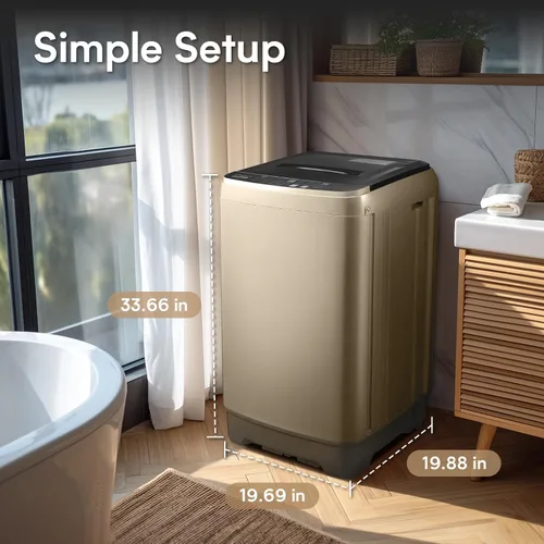 Miniatura 7 de Anypro - Lavadora portátil de 17.8LBS, lavadora y secadora compacta con 10 programas y 8 niveles de agua, ideal para apartamento, RV, dormitorio
