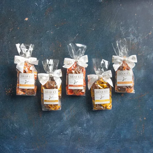 Miniatura 4 de Béquet Caramelo – Chocolat A L'Orange – Caramelo envuelto individualmente – Hecho en Montana – Kosher (Estrella D) y sin gluten – Bolsa resellable